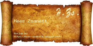 Heer Zsanett névjegykártya